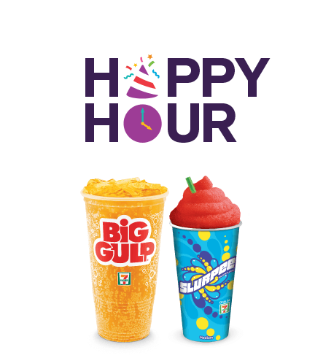 7-Eleven: Get half off any Slurpee or Big Gulp drink during happy