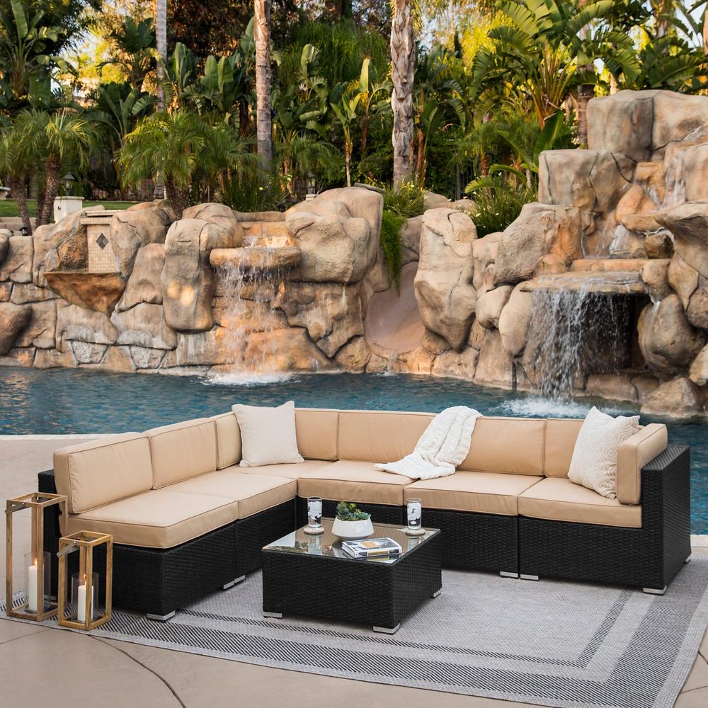 Modular 7-piece wicker sectional sofa sets from $500