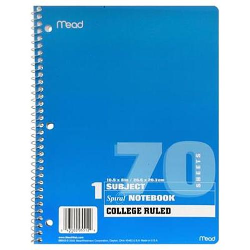 In-store: Spiral bound 1-subject notebooks for $0.17