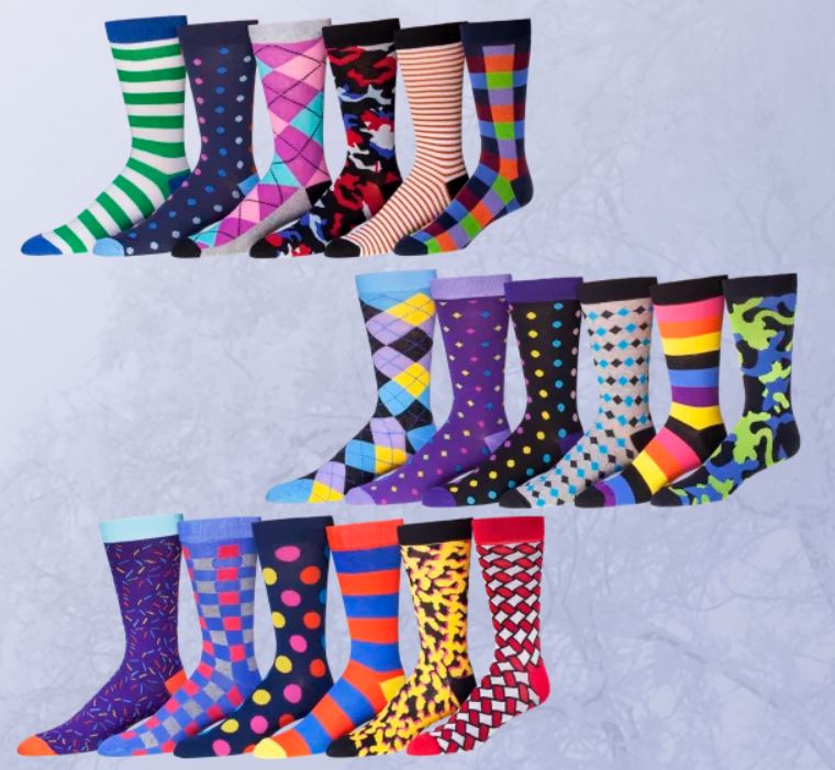 Today only: 6-pack men’s funky socks for $15 shipped