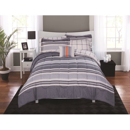 Mainstays variegated stripe full bedding set for $18