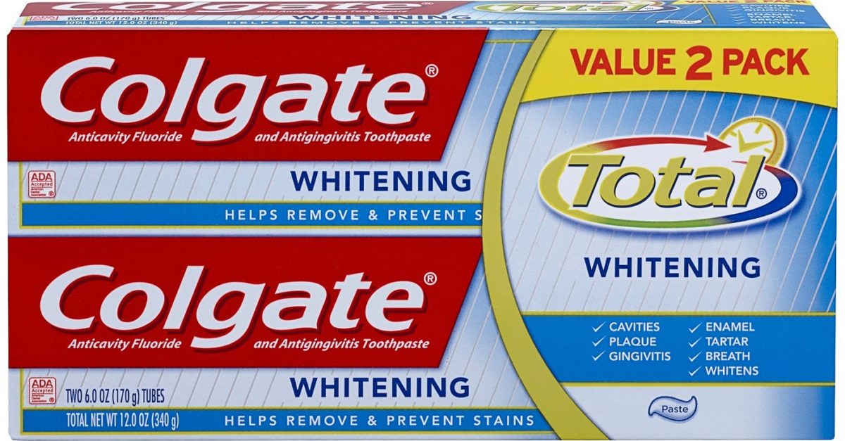 4-count Colgate Total whitening toothpaste for $10 plus a free $5 Target gift card