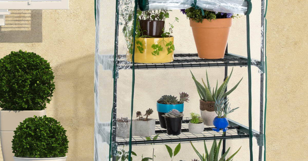 Pure Garden mini greenhouse with cover for $19