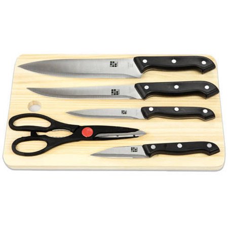 Home Basics 5-piece knife set with cutting board for $9