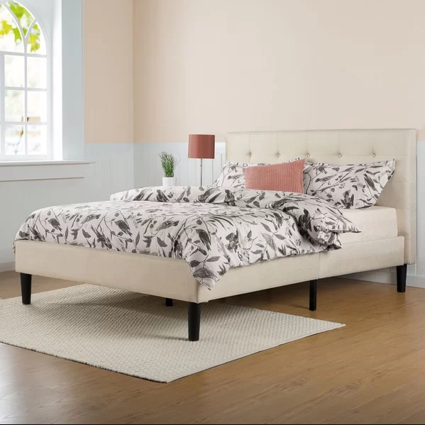 Leonard upholstered platform bed for $146