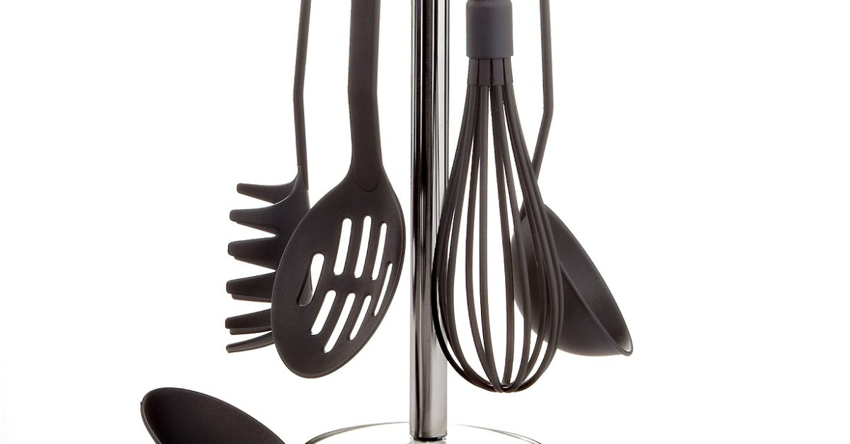 Martha Stewart Essentials 7-piece kitchen utensil set with stand for $8