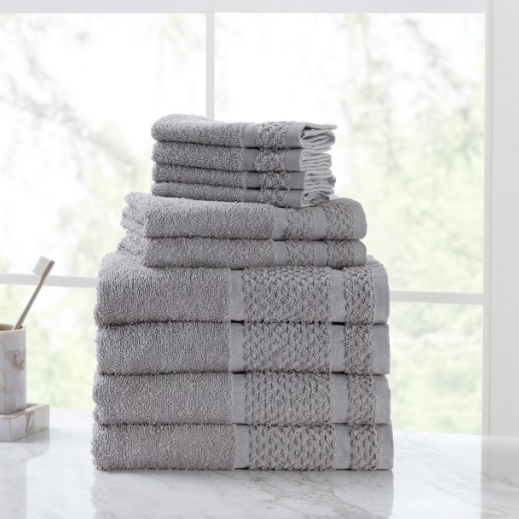 Mainstays 10-piece 100% cotton towel set from $11