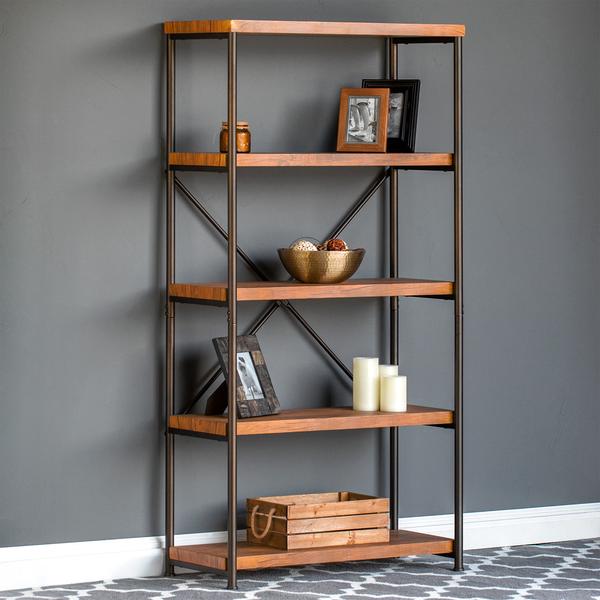 4-tier bookshelf with metal frame for $80