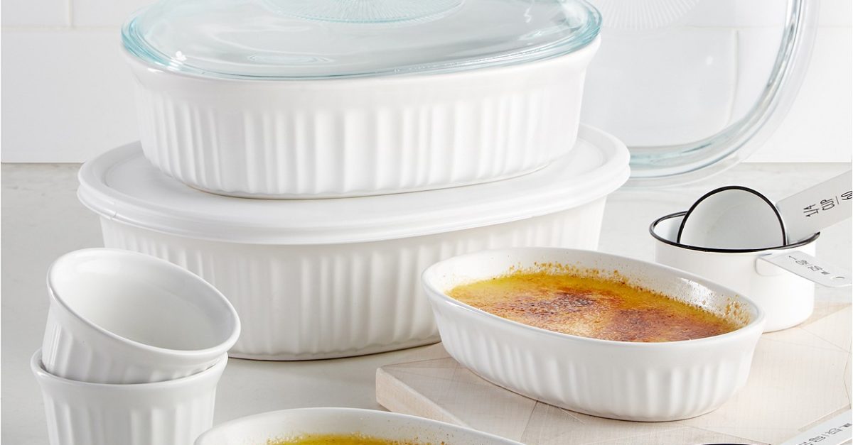 10-piece Corningware French white bakeware set for $30, free shipping
