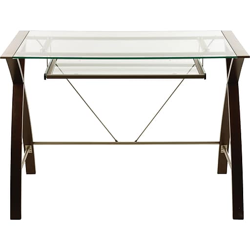 Lynx glass-top compact computer desk for $30