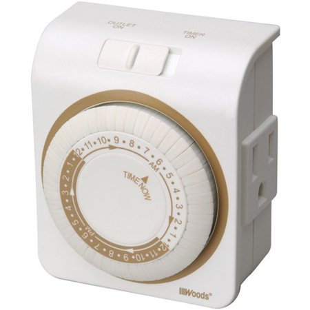 Woods 3-conductor indoor mechanical 24-hour timer for $5