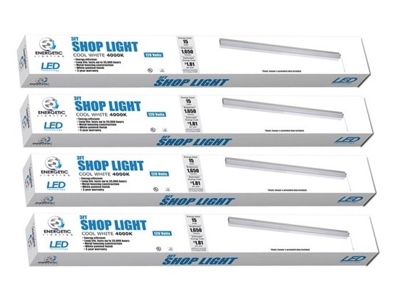Today only: 4-pack 3′ LED shop lights for $50