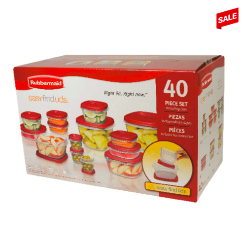 Rubbermaid 40-piece storage set with Easy Find lids for $10