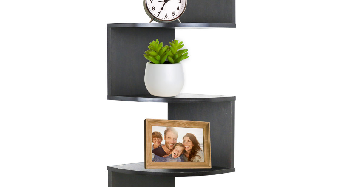 Greenco 5-tier wall mount corner shelves for $15