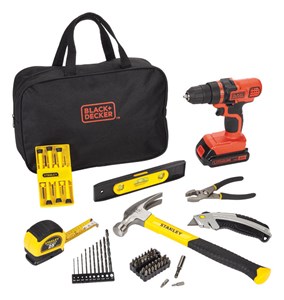 Black and Decker Stanley 66-tool 20-volt cordless drill and home project kit for $50
