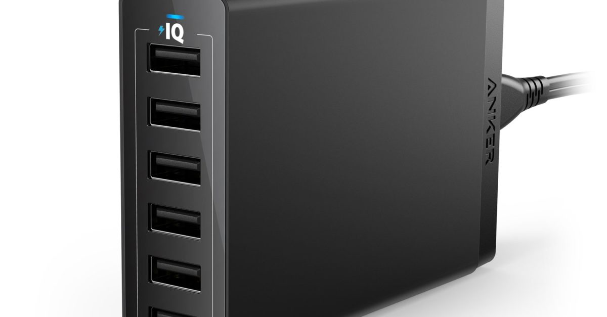 Anker 60W 6-port PowerPort 6 USB wall charger for $20