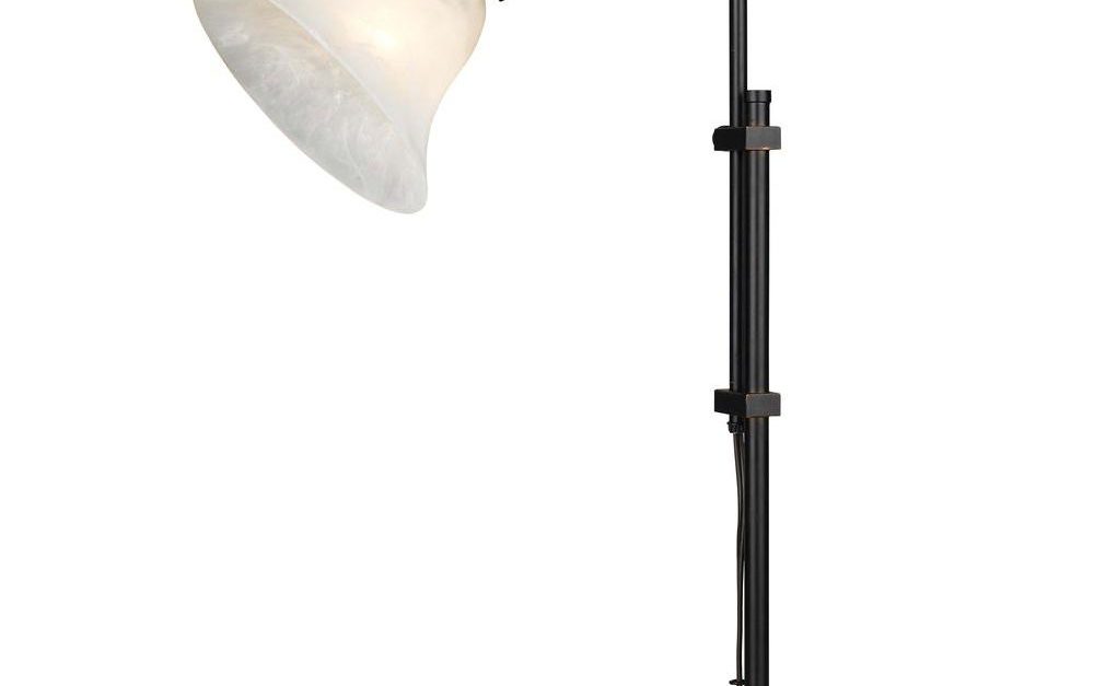 Rubbed oil bronze 26″ desk lamp with white shade for $20