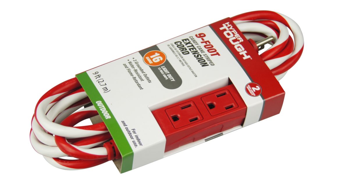 In-store: Hyper Tough 3-outlet 9-foot extension cord for $1