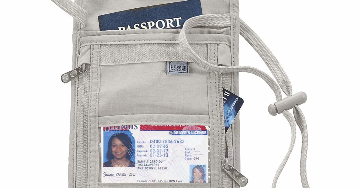 Lewis N. Clark RFID-blocking stash travel wallet under $7, free shipping