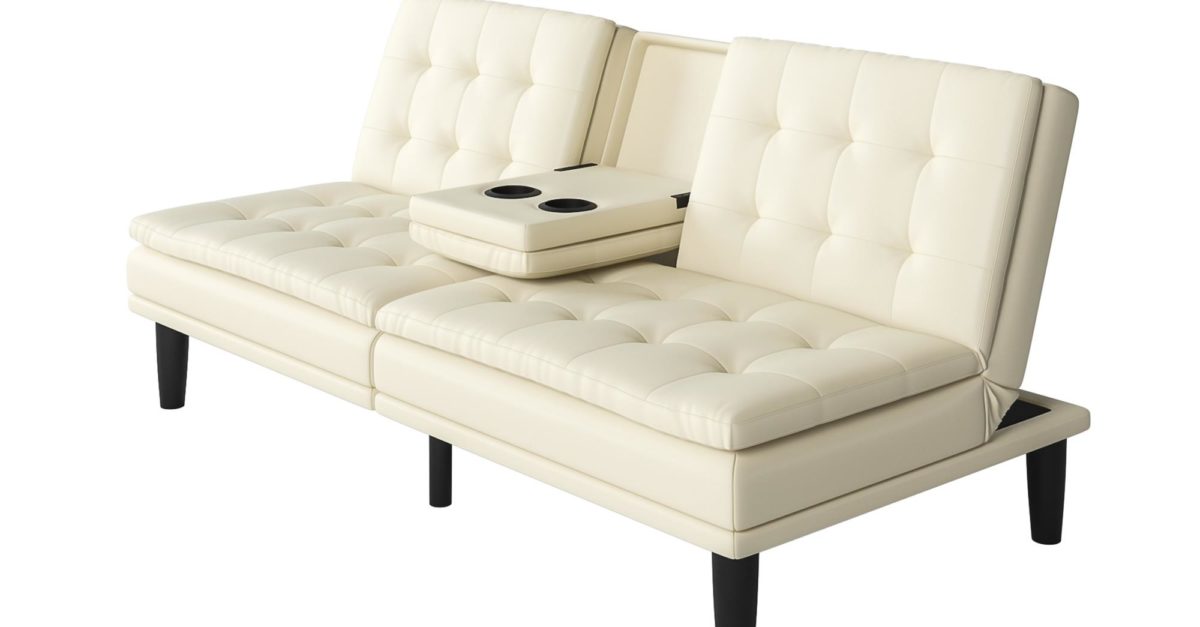 Mainstays memory foam Faux leather futon for $190