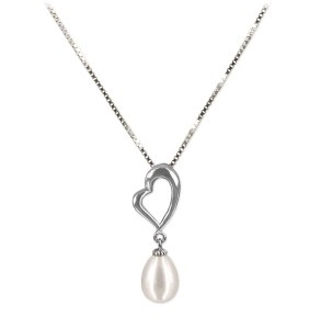Today only: Pacific Pearls heart pendant necklace for $30 shipped