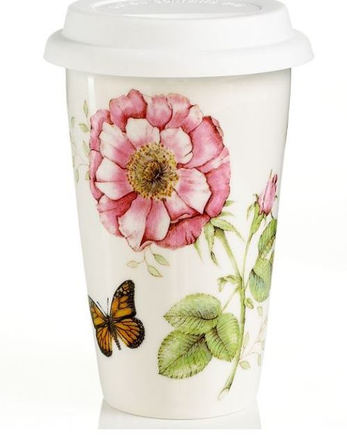 Lenox porcelain butterfly thermal travel mug for $6