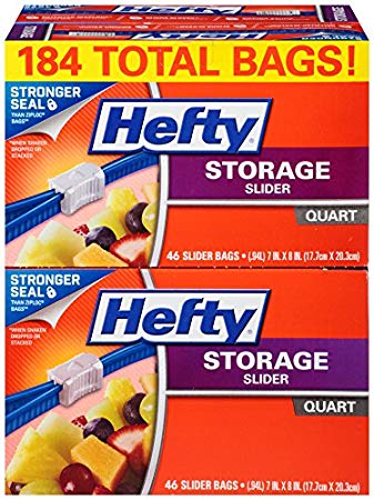 184-count Hefty slider storage bags for $12