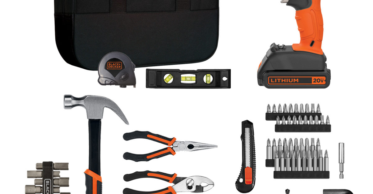 Black & Decker 84-piece 20V max drill & home tool kit for $59