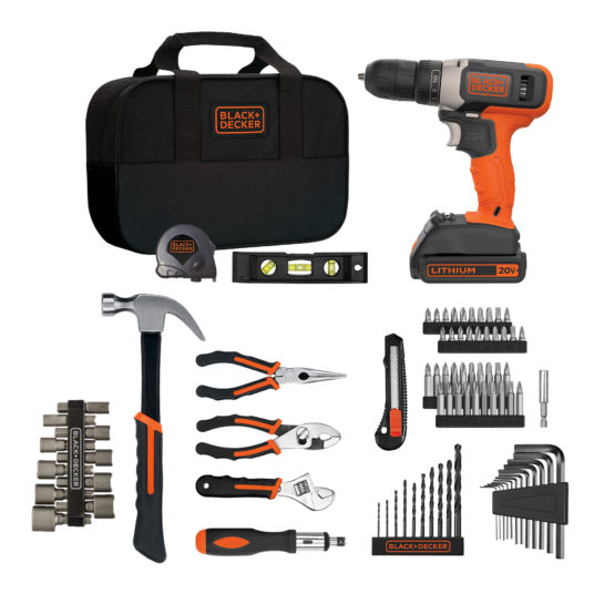 Black & Decker 84-piece 20V max drill & home tool kit for $59