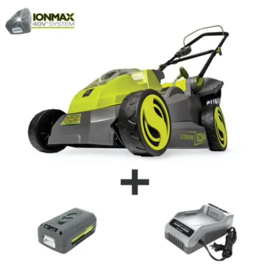 Sun Joe cordless 40V lawn mower with battery for $180