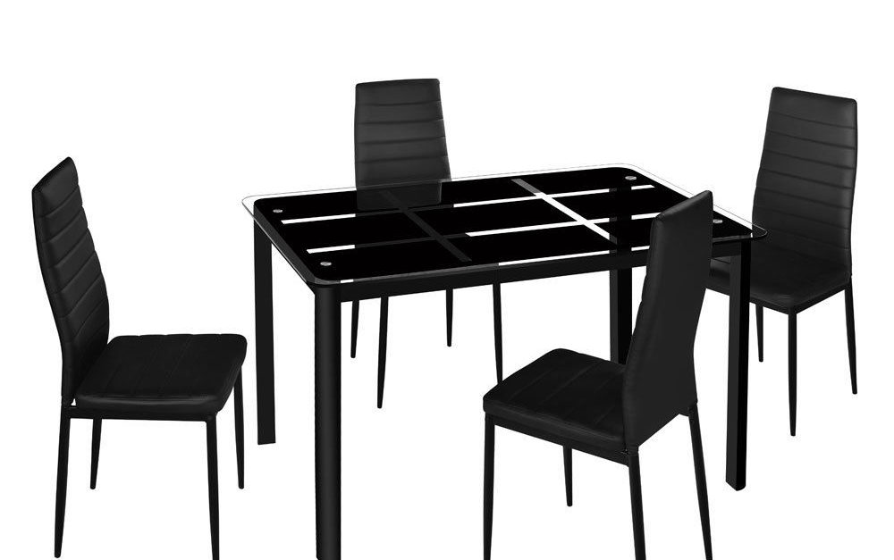 Zimtown new modern 5-piece dining table set with 4 chairs for $170