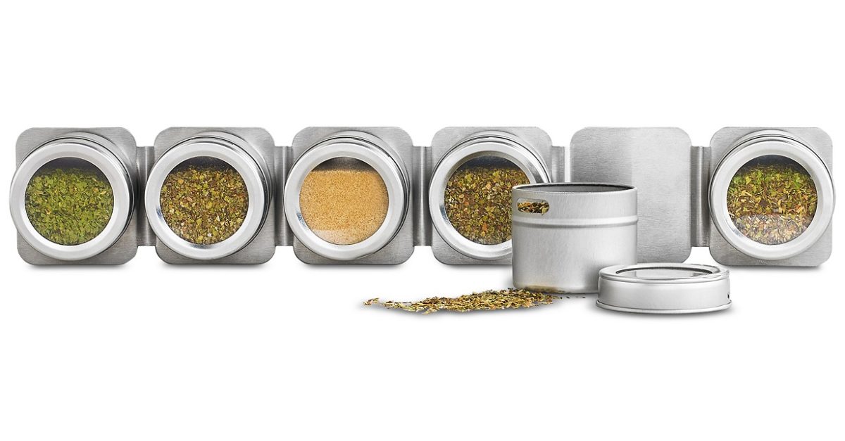 Martha Stewart Collection magnetic tin spice rack for $13