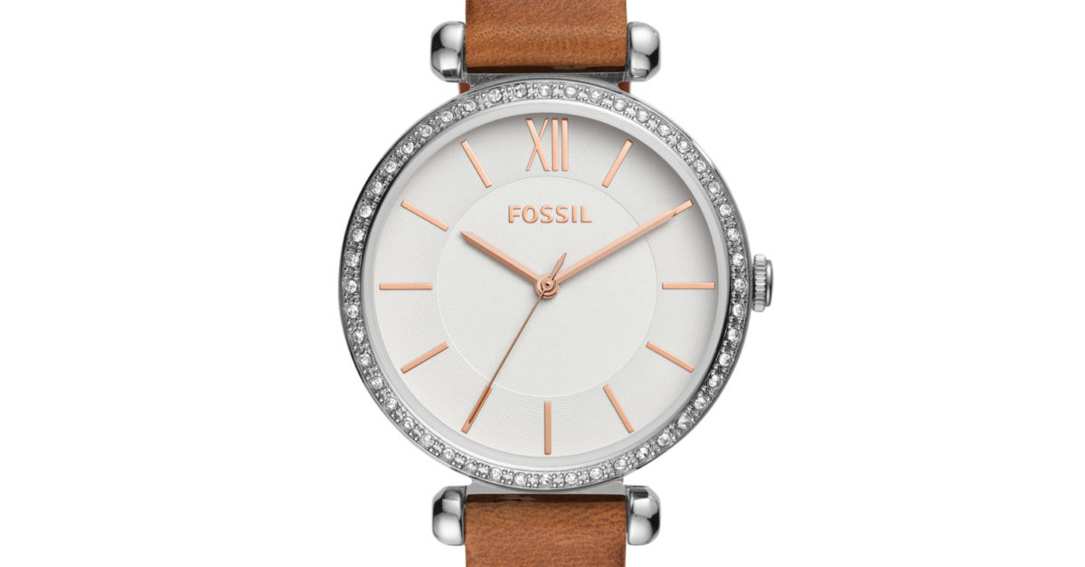 Fossil Tillie three-hand women’s brown leather watch for $38, free shipping