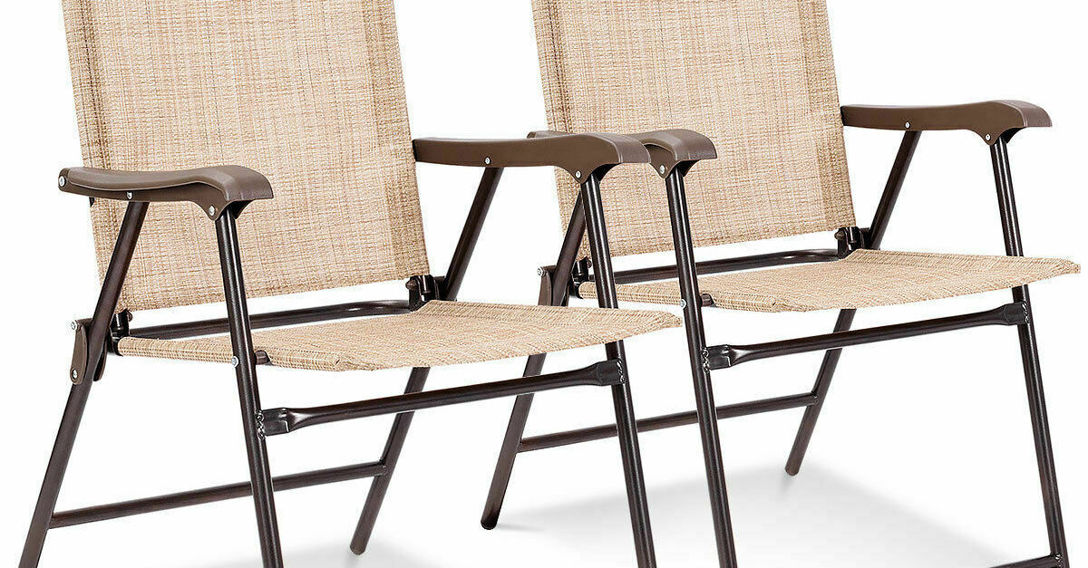 Set of 2 patio folding chairs for $45, free shipping