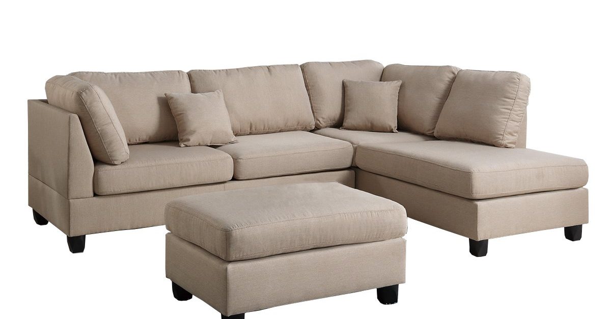 Poundex upholstered sectional for $359