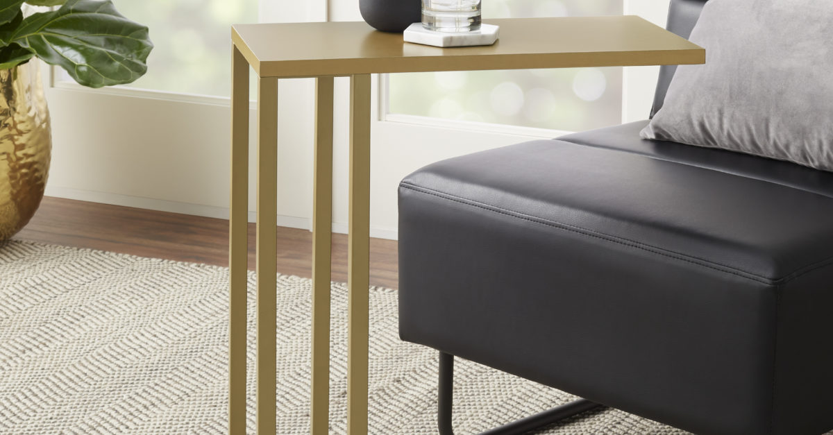 Mainstays metal and wood C-table for $21