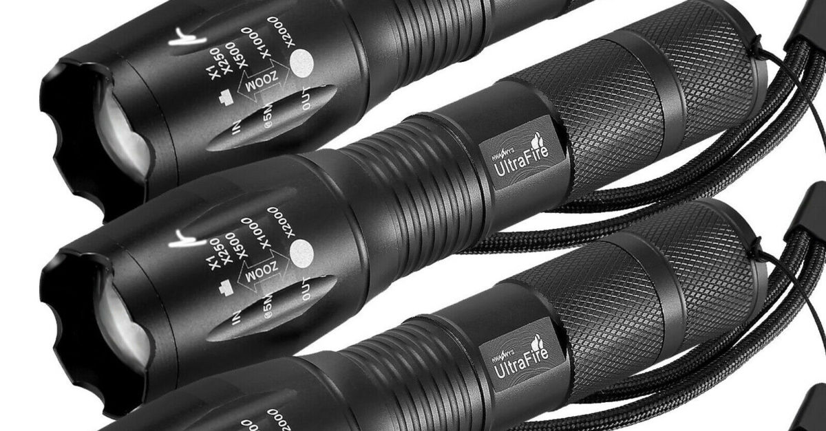 3-pack tactical flashlights for $11, free shipping