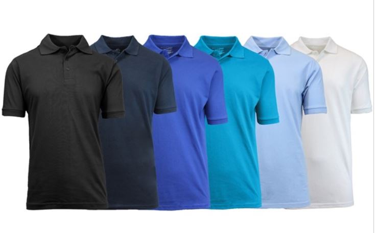 Today only: 6-pack Blu Rock men’s pique polos for $33