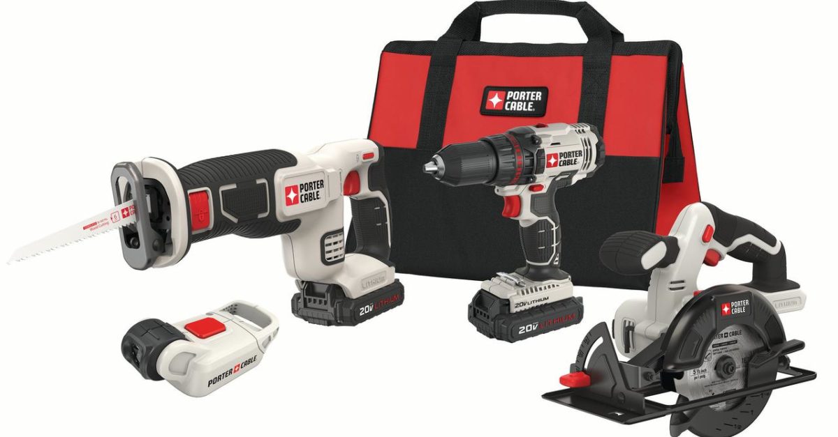 Porter Cable 20V Max lithium ion 4 tool combo kit for $149