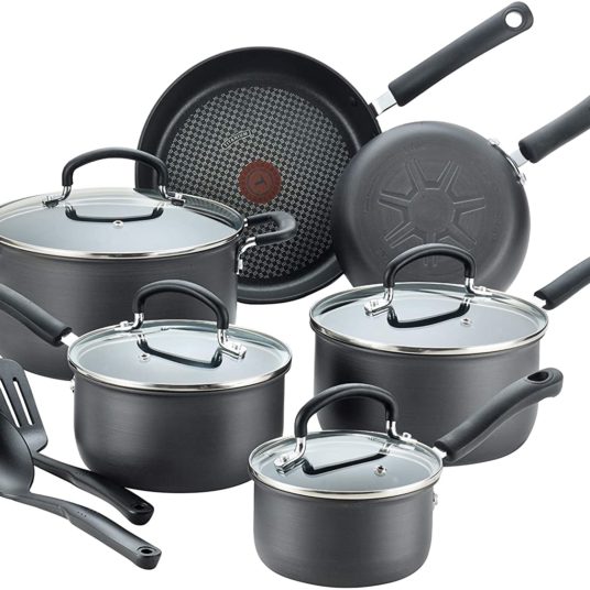 Today only: T-fal hard anodized 12-piece cookware set for $70