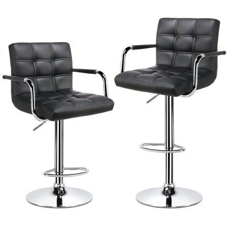Set of 2 adjustable bar stools with swivel seat for $74