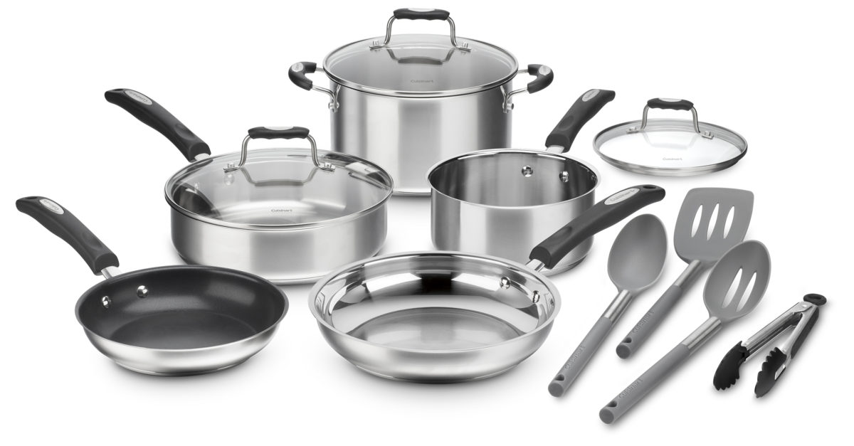 Cuisinart 12-piece stainless steel cookware set for $76, free shipping