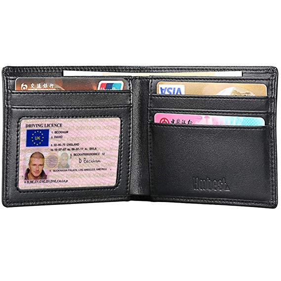 Hoobest RFID blocking genuine leather men’s wallet for $4