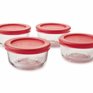Anchor Hocking 1-cup glass storage set with lids for $6