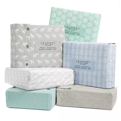 Laundry 4-piece 100% cotton sheet sets for $20 to $30
