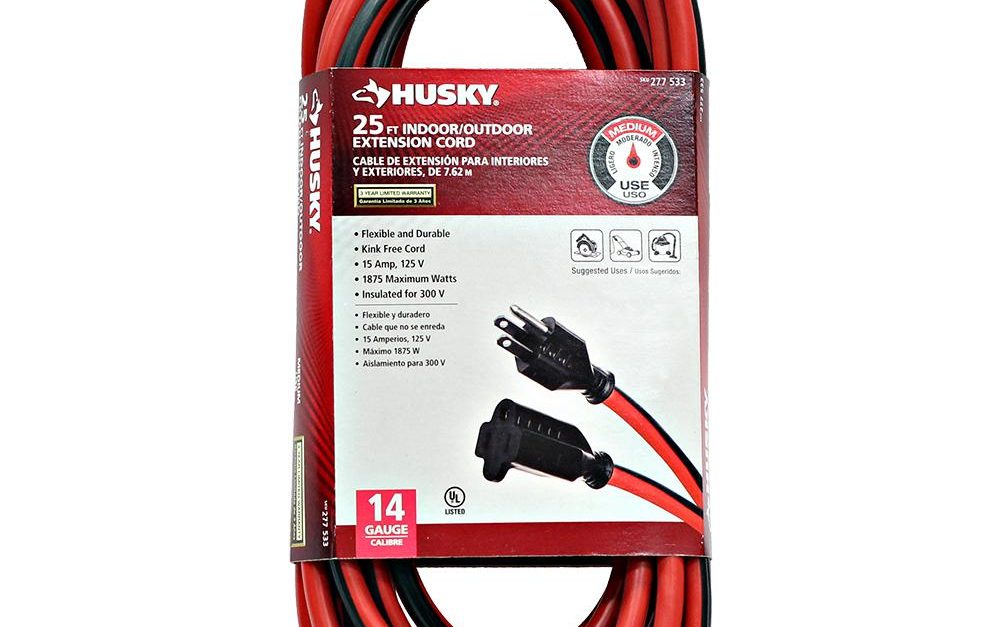 Husky 25-ft indoor/outdoor extension cord for $10