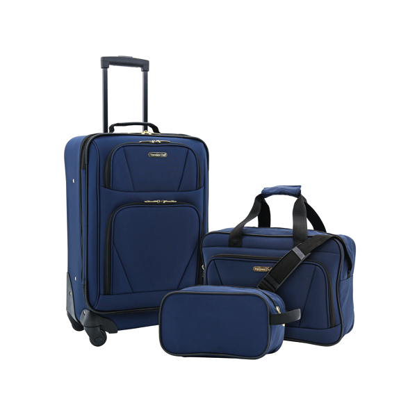 Traveler’s Club 3-piece expandable 4-wheel carry-on set for $35