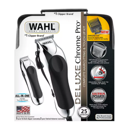 Wahl Deluxe Chrome Pro complete men’s haircut kit for $21