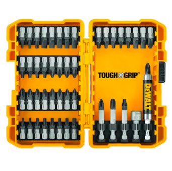 Dewalt Tough Grip 46-piece steel screwdriver bit set for $9, free store pickup