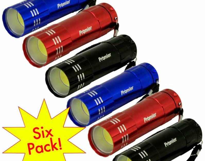 Today only: 6-pack aluminum LED pocket flashlights for $7, free store pickup